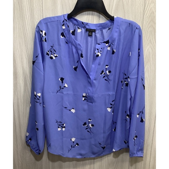 Ann Taylor Blue Floral Blouse - Picture 2 of 5